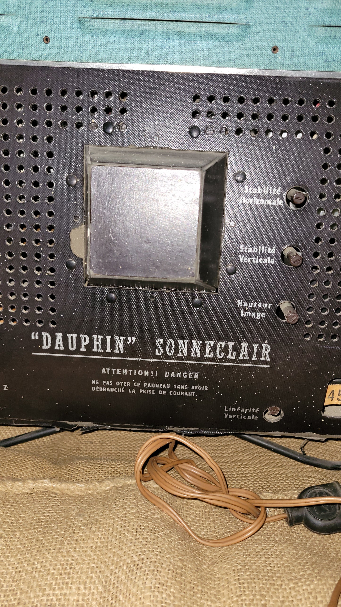 très rare belle télévision vintage marque Sonneclair Dauphin années 1958 pour collection ou déco