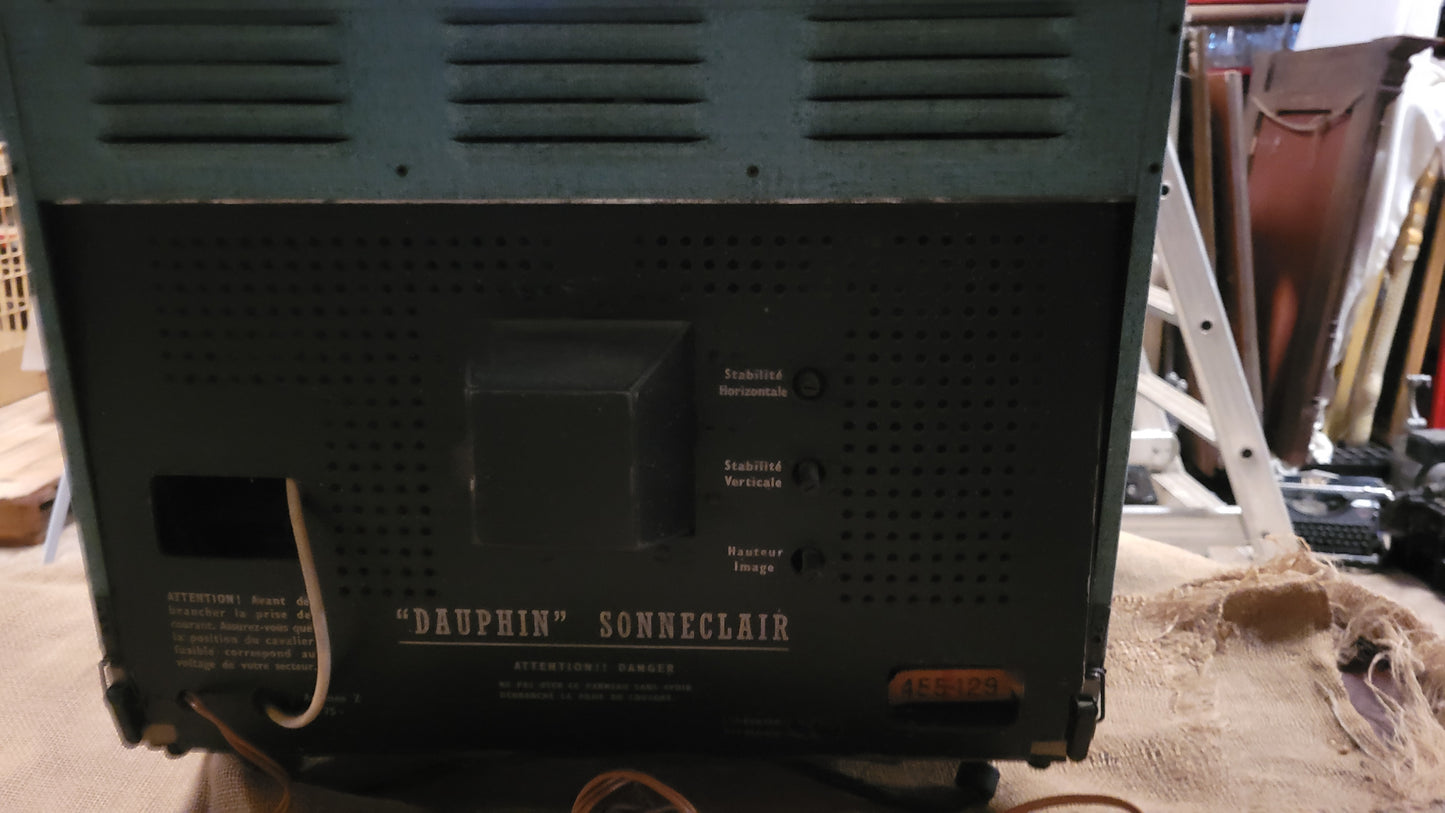 très rare belle télévision vintage marque Sonneclair Dauphin années 1958 pour collection ou déco